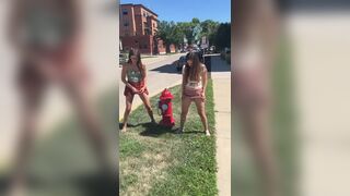 Two Amateur Girls Peeing in Public