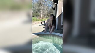 Alyxstar Masturbates In Garden Pool