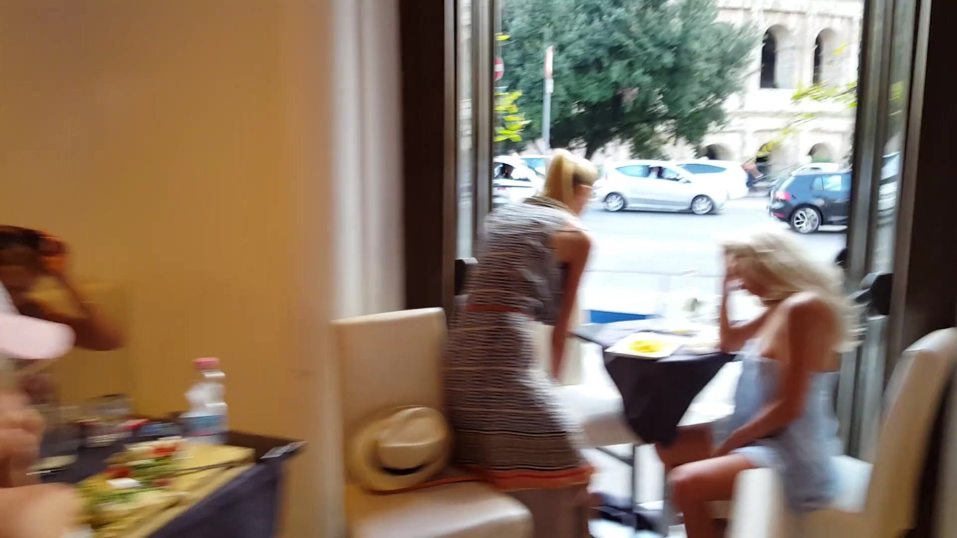 Natalee Topless In Crowded Restaurant In Italy