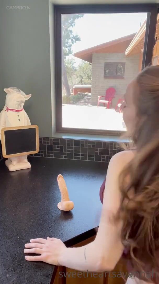 Savannah Parker Rides Dildo In The Kitchen