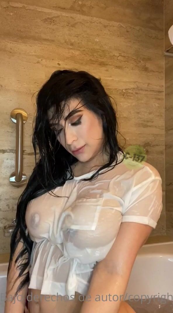 Fatima Segovia With Wet Shirt Under The Shower