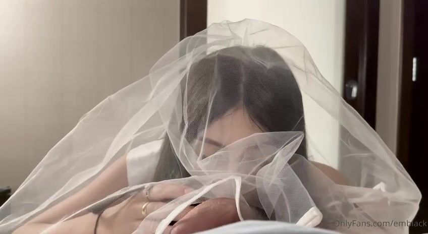 Emily Black Giving a Nice Sloppy Blowjob in Wedding Dress