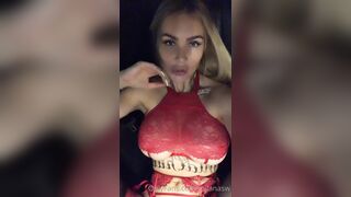 Milanasw Public Teasing In Sexy Red Lingerie