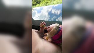 Shanin Blake Giving Blowjob Outdoors