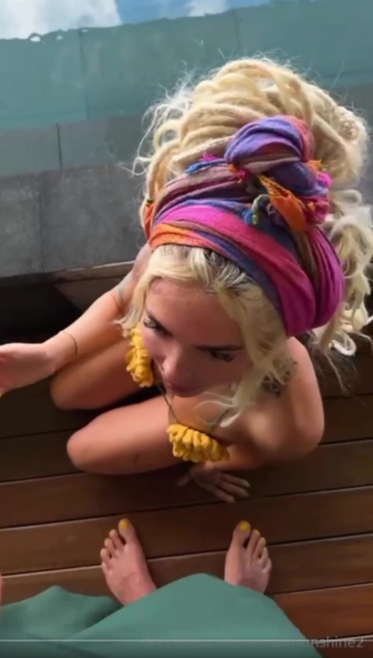Shanin Blake Giving Blowjob Outdoors
