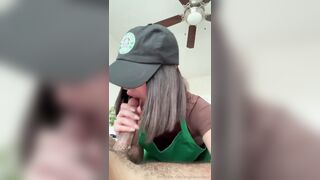 Angela Alvarez - Starbucks Barista Giving Head to Customer