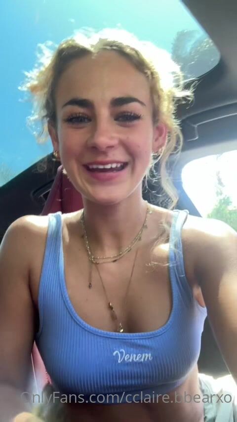 Claire Stone Hot Teasing in Backseat of Car