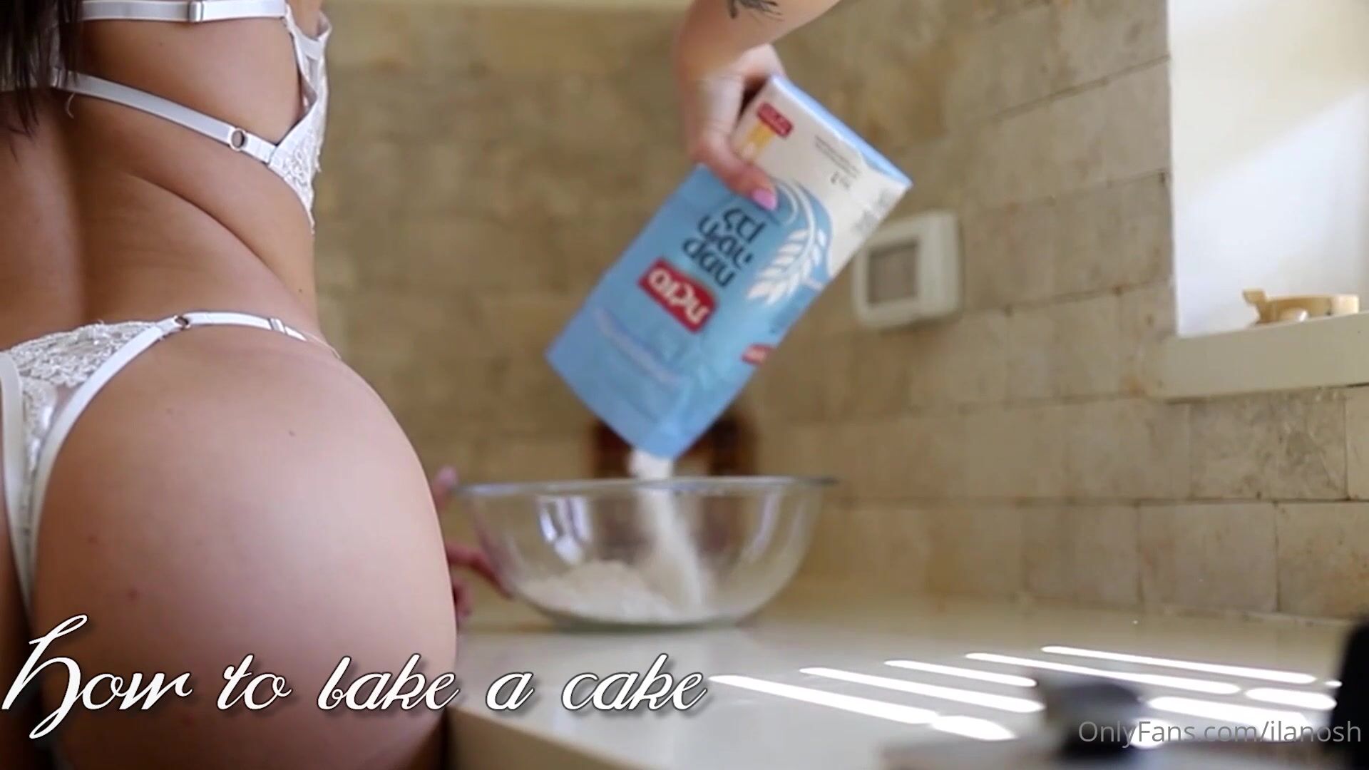 Ilanosh Kinky Cake Baking In White Lingerie