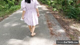 Forest Fuck: Public Creampie with Asian Big-Tit Teen