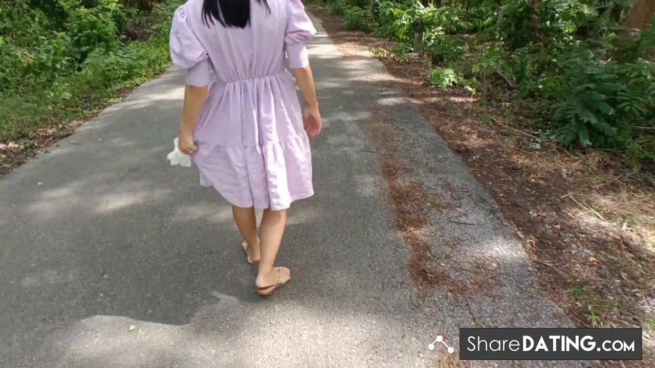 Forest Fuck: Public Creampie with Asian Big-Tit Teen