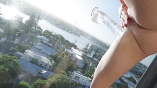 Scarlet Chase - Fucking Dildo On Gold Coast Queensland Balcony