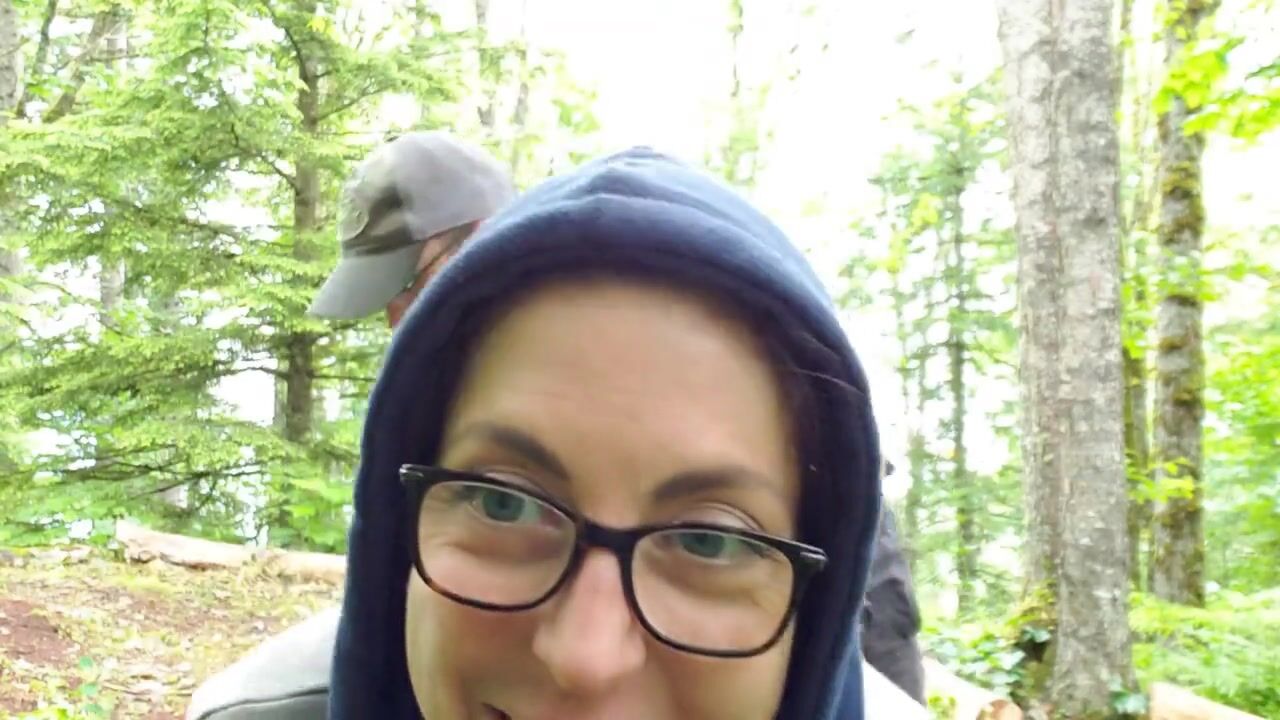 Choking on Hoodie While Fucking Outdoors with a Hot MILF