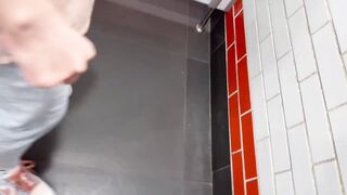 Public Restroom Blowjob with a Mysterious Brunette