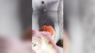 Diablotine Rides Dildo In The Bathroom