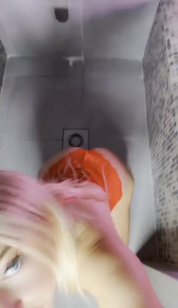 Diablotine Rides Dildo In The Bathroom