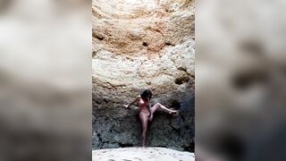 Swedish babe Michelle Svendsen masterbates on a cliff