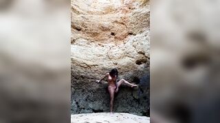 Swedish babe Michelle Svendsen masterbates on a cliff