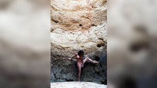 Swedish babe Michelle Svendsen masterbates on a cliff