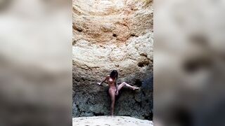 Swedish babe Michelle Svendsen masterbates on a cliff