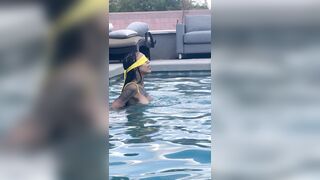 Theonlysafarii Hot Lesbian Kissing in Pool