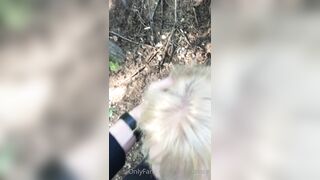 swedish Sweetsindyxx got caught in the forest sucking dick