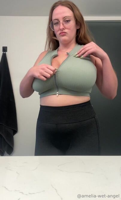 Amelia Wet Angel - Rubbing Big Oily Titties
