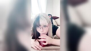 Swedish bunnygirl.ella dildo blowjob Part 1