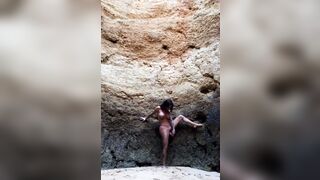 M4m4chulo with dildo in a cave