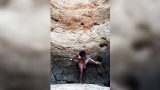 M4m4chulo with dildo in a cave