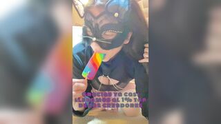 MiamorLozano Sucks Sex Toy In Mask