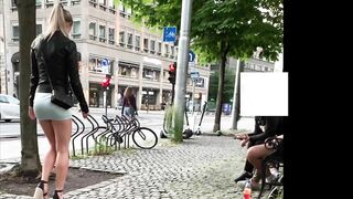 norwegian norwegianhotwifey showing her ass to two random people