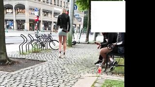 norwegian norwegianhotwifey showing her ass to two random people