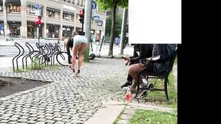 norwegian norwegianhotwifey showing her ass to two random people