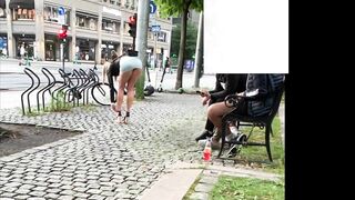 norwegian norwegianhotwifey showing her ass to two random people