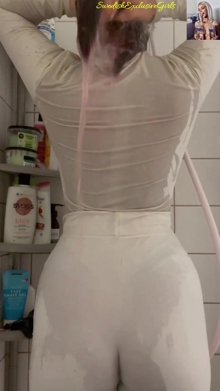 Swedish Alma Olsson showers fully naked