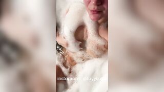 Sexy Wife in taking Bath Playing Her Tits