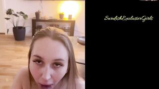 Swedish Babe Nathalie Isberg Blowjob & Cum swallow