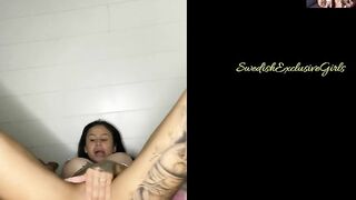 Swedish Tatooed babe Pernilla Hakansson dildo pussy play
