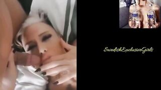 Swedish MILF Nennefriisk short sexy Blowjob in bed