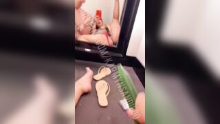 Bambi Doe Pussy Fuck With Cucumber In Mirror Play