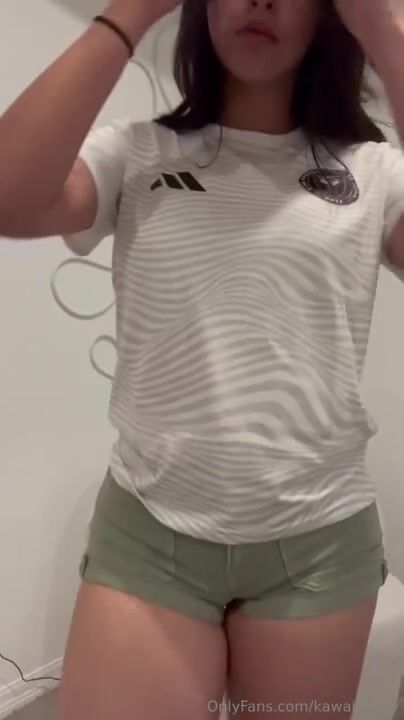 Aishah Sofey Stripteasing In Messi Jersey
