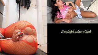 Norwegian Babe Iselin Michelsen dildo riding & pussy play