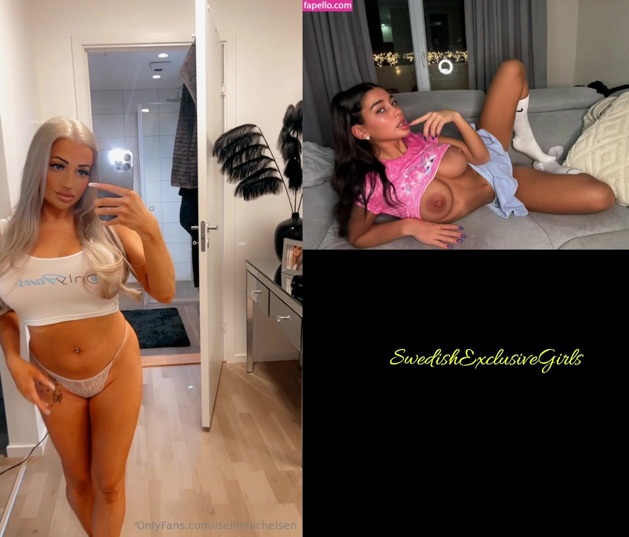 Norwegian Huge Tits Babe Iselin Michelsen playing with herself infront of a Mirror