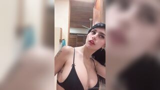 Mia Khalifa Showering in Hot Black Bra