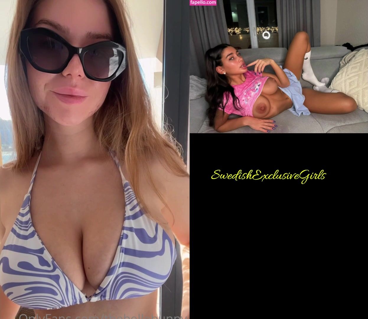 Norwegian babe TheBellebunny flashing her big tits in summer outfit