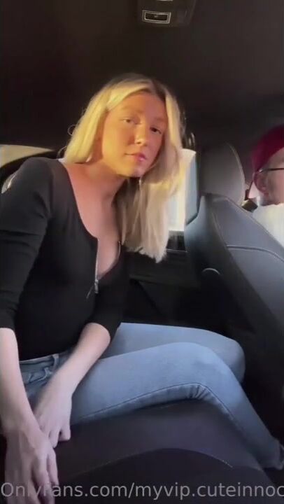 Swedish Cuteinnocent masterbating in car and blowjob