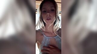 Beautiful Caroline Zalog Teasing Body on OF Livestream