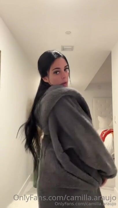 Camilla Araujo Teasing Body And Masturbating Pussy in Red Bodysuit