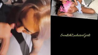 Swedish Tattooed Babe Kattpaow Blowjobs big dick