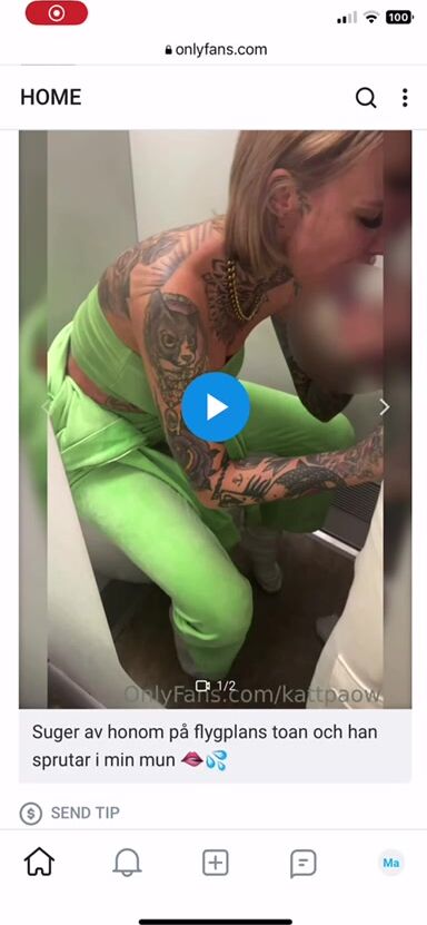 Kattpaow Blowjob in Airport with Cumshot in mouth